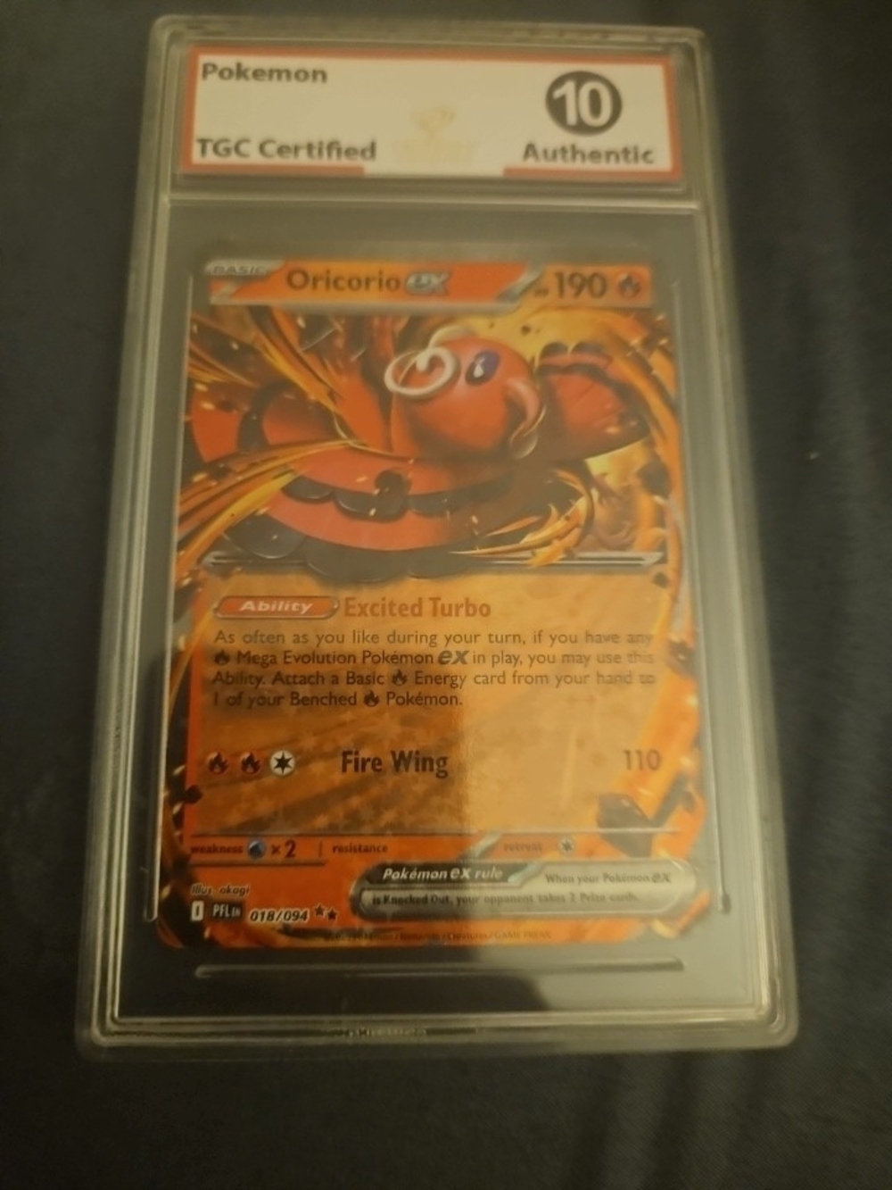 Pokemon TGC Certified Authentic Oricorio EX graded 10 Card